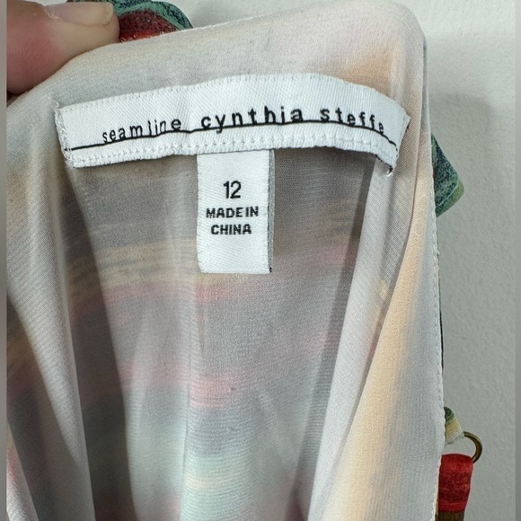 Seamline Cynthia Steffe Colorful Striped Sun Dress Size 12 Rainbow - Picture 8 of 11
